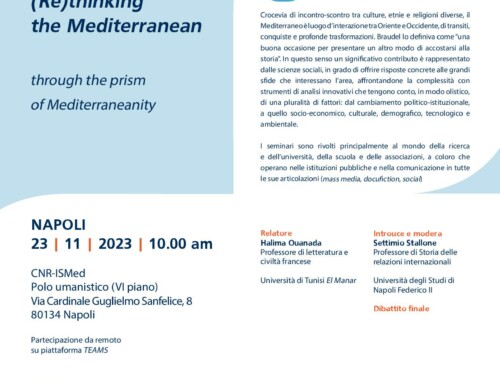 Seminario – (Re)thinking the Mediterranean through the prism of Mediterraneanity